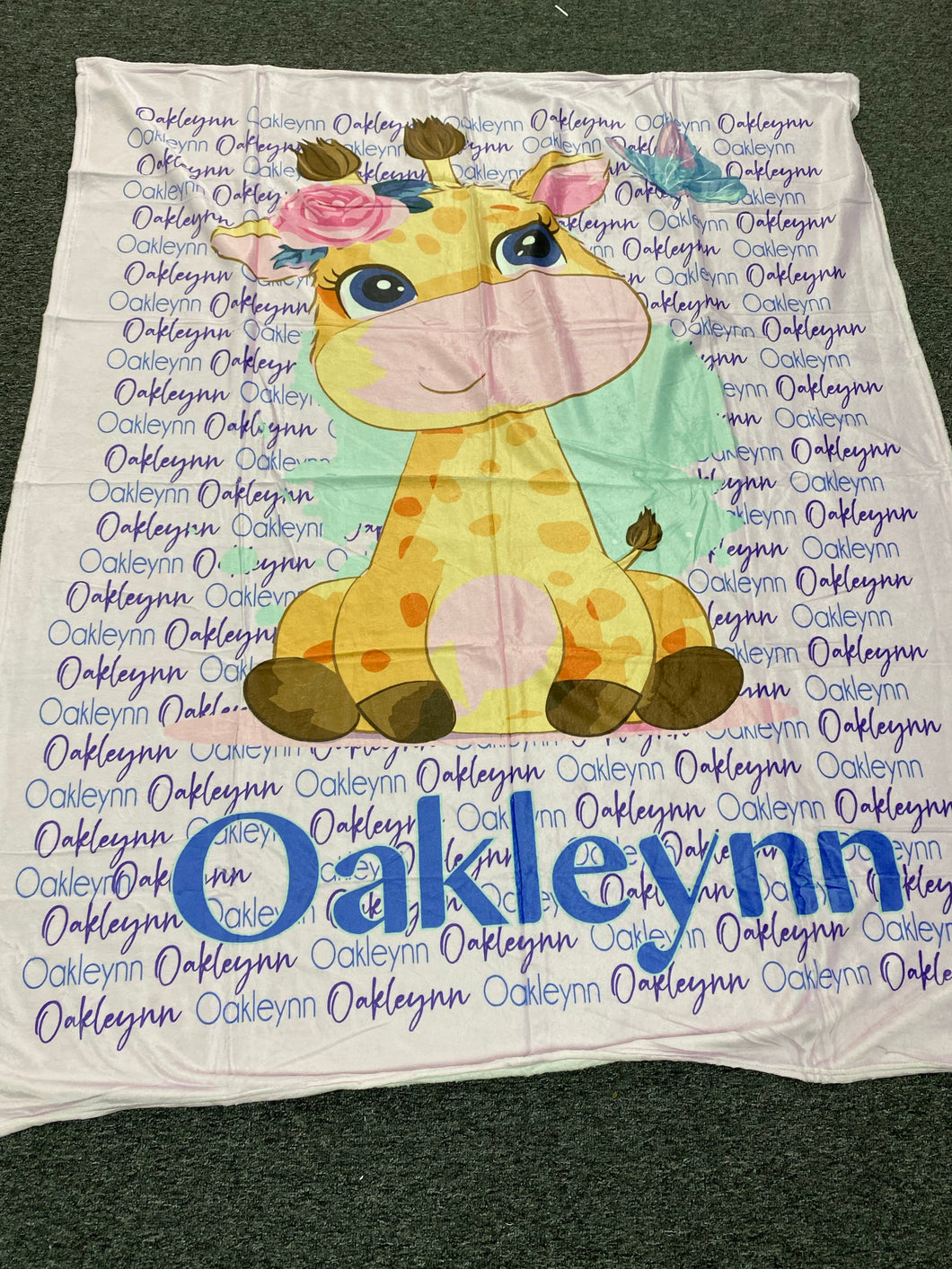 Giraffe cartoon custom Blanket