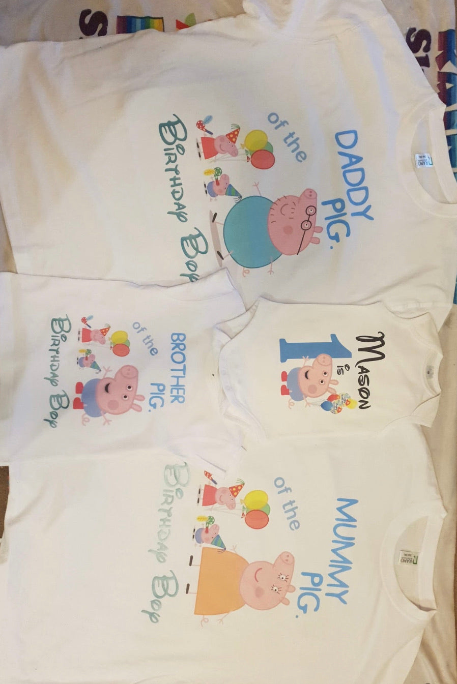 Peppa pig Custom Tshirt Pack Birthday/Celebration