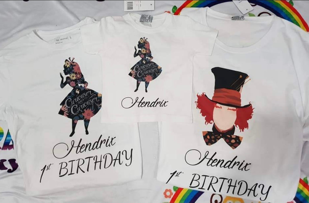 Alice In Wonderland Tshirt Pack Birthday/Celebration