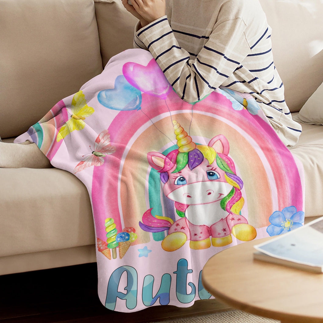 Unicorn rainbow custom Blanket