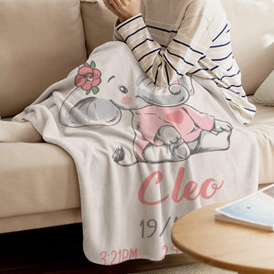 Elephant baby Custom Blanket