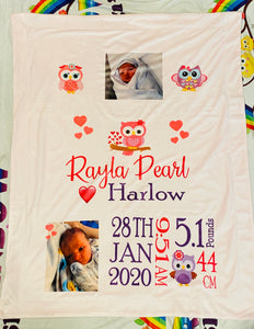 Personalised printed Baby Blankets