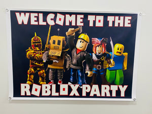 Roblox boy  birthday banner/backdrop
