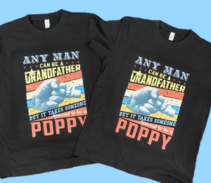 Any man can be a grandfather mens tshirt