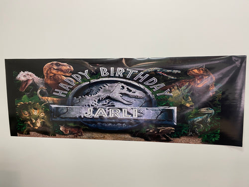 Jurassic birthday banner/backdrop