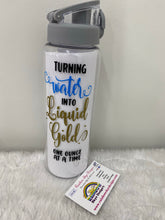 Drink bottle liquid gold water