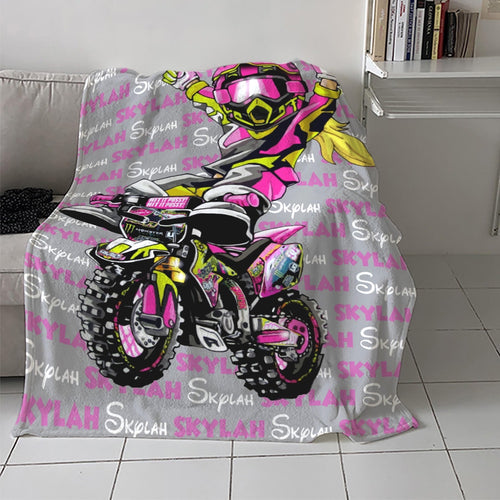 Girls Motorbike custom Blanket
