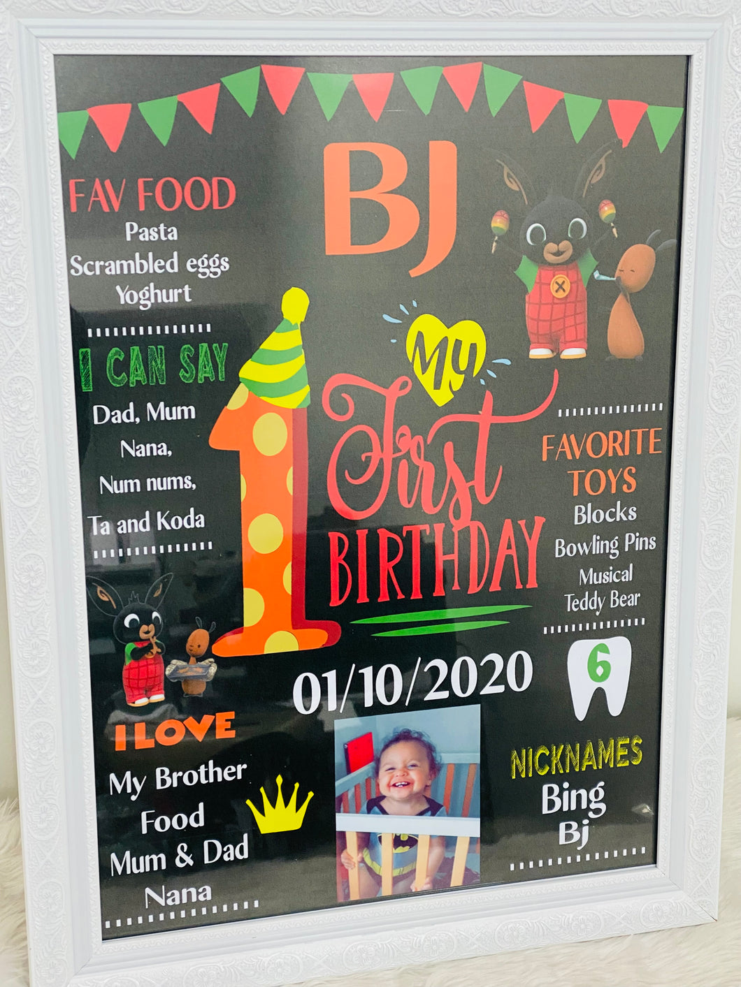 Bing bunny Birthday milestone  frames