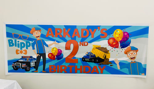 Blippi birthday banner/backdrop