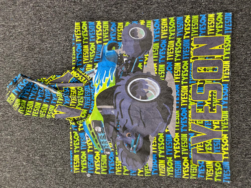 Monster truck Hooded poncho towel