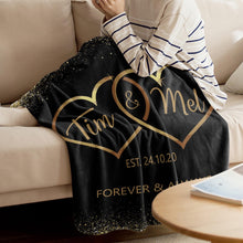 Gold hearts Custom Blanket