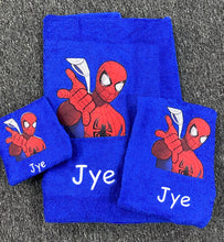 Spiderman personalised towel set