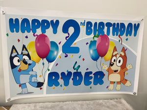 Bluey birthday banner/backdrop
