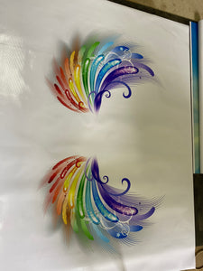 Rainbow wings backdrop vinyl banner