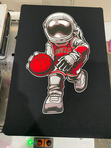 Astronaut bulls basketball tshirt