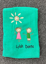 Stick figure towel set