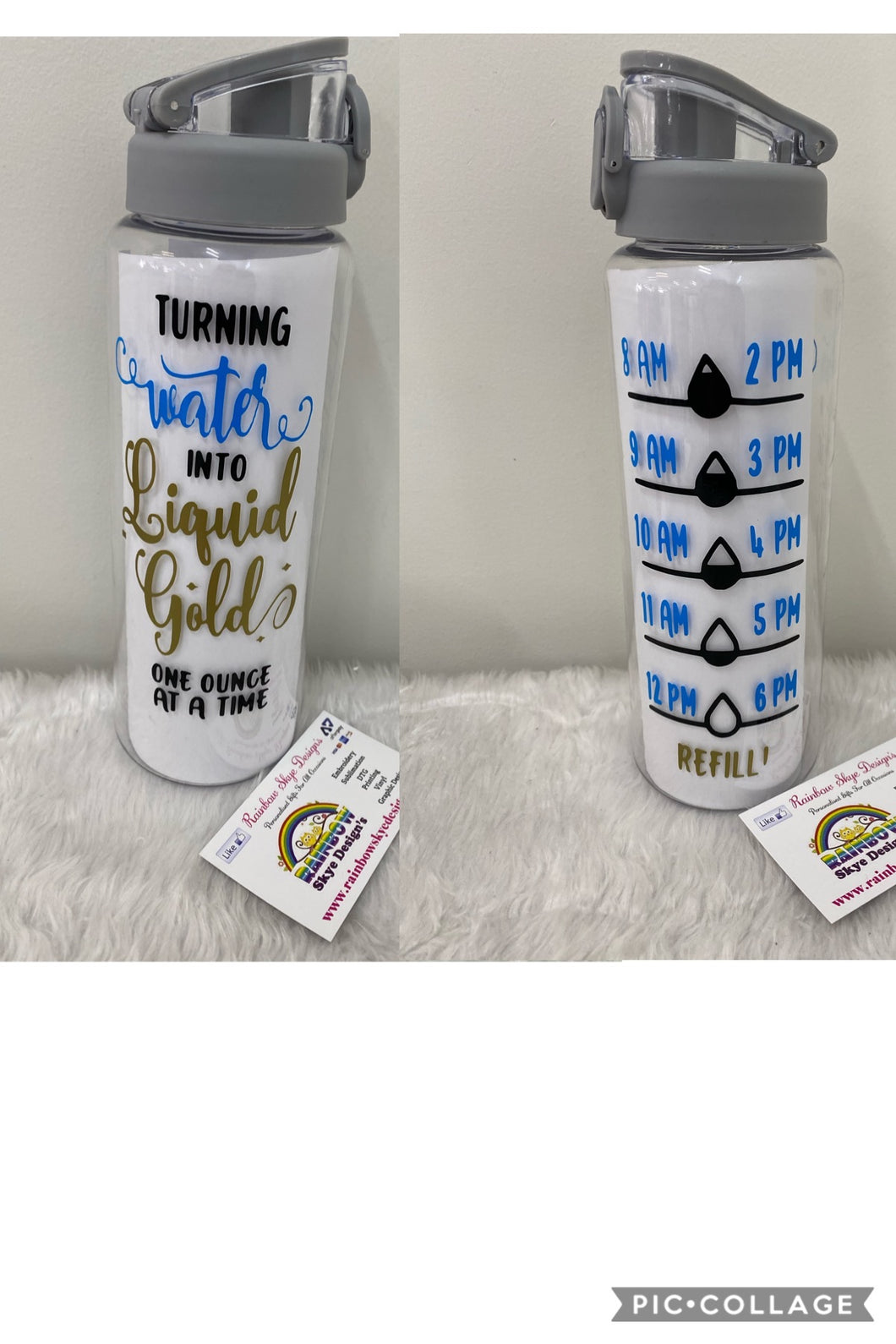 Drink bottle liquid gold water