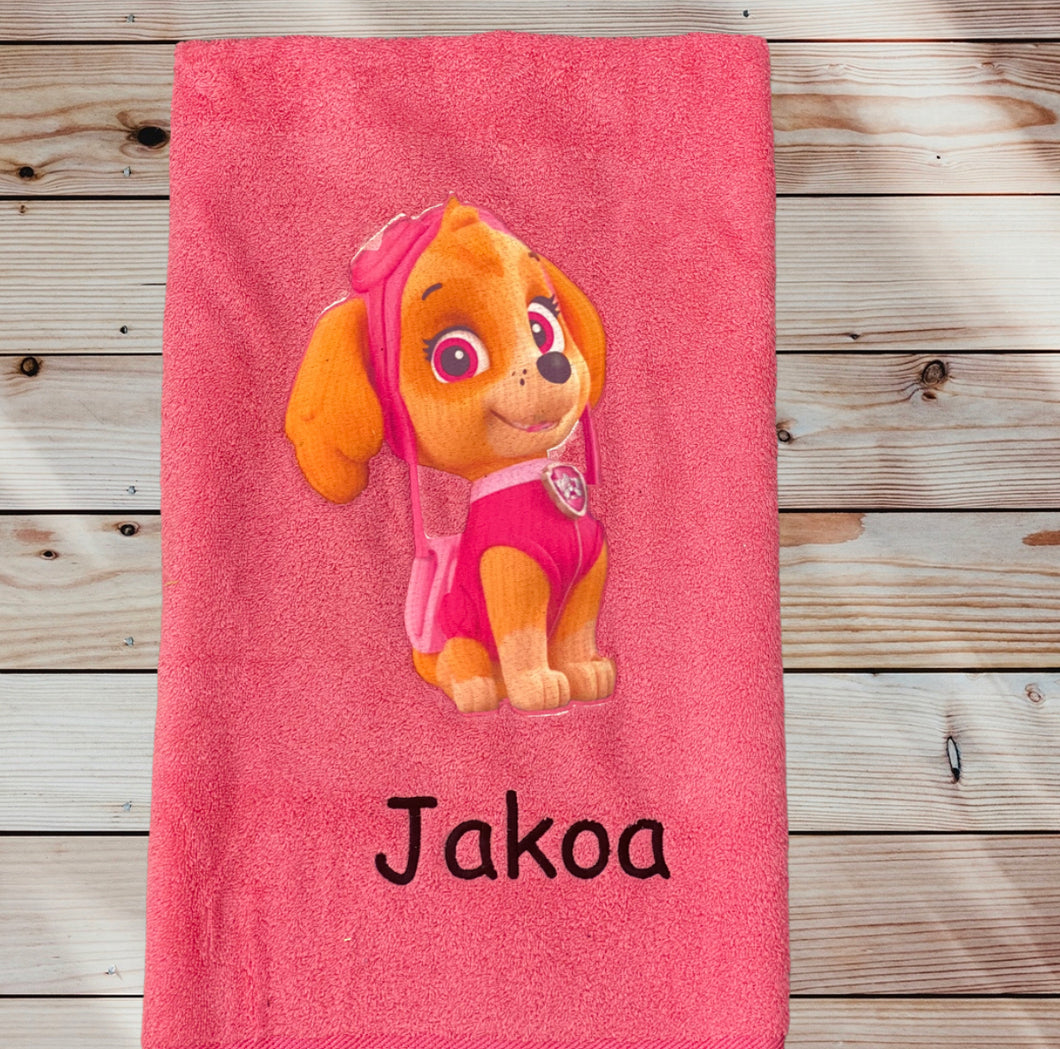 Skye paw patrol towel/towel set