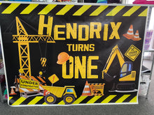 Construction birthday banner/backdrop