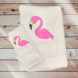 Flamingo towel set