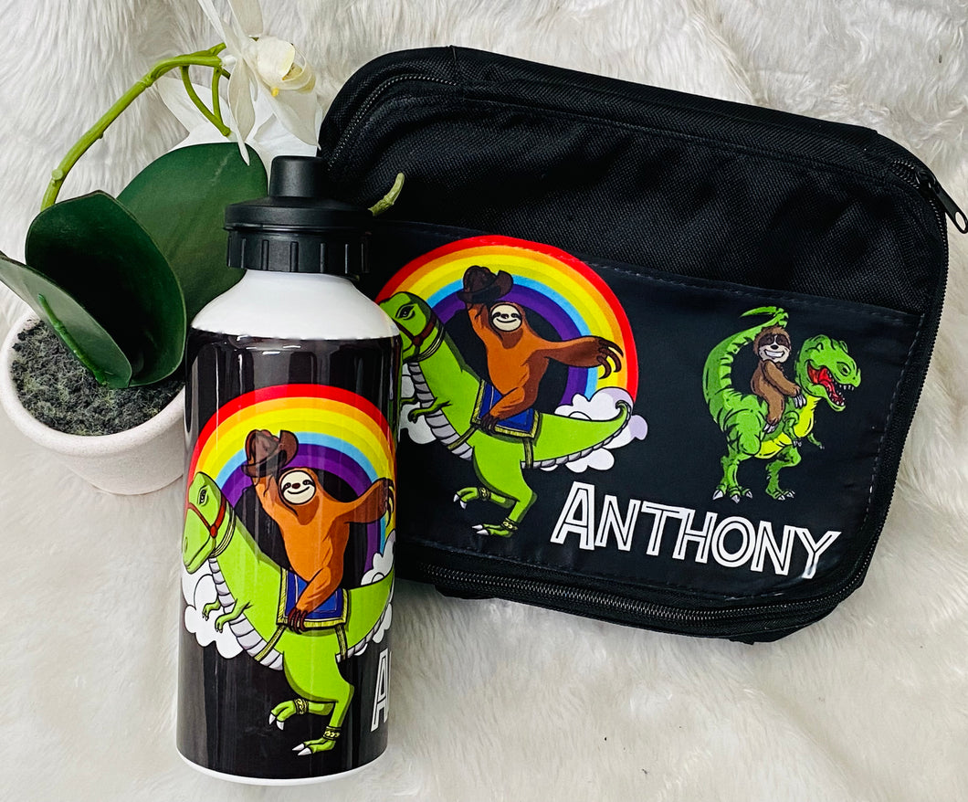 Sloth dinosaur lunch box set