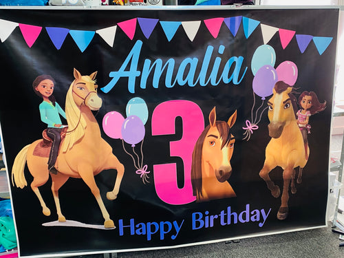 Spirit the horse birthday banner/backdrop