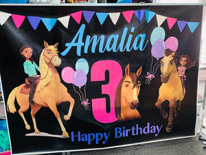 Spirit the horse birthday banner/backdrop