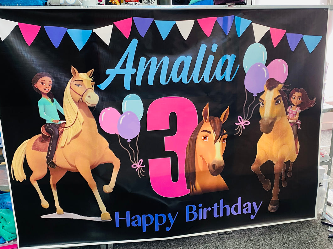 Spirit the horse birthday banner/backdrop