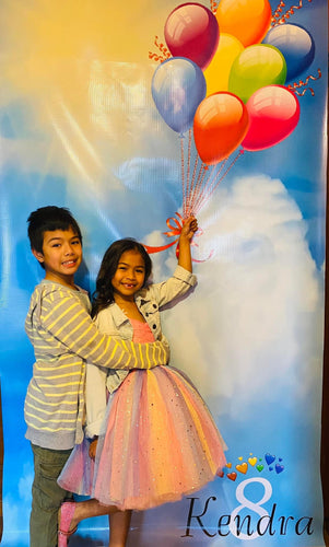 Balloon backdrop  vinyl banner