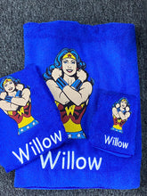 Wonder women personalised towel set