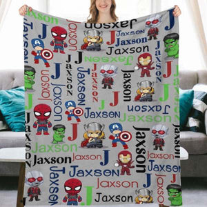 Marvel Super hero name Custom Blanket