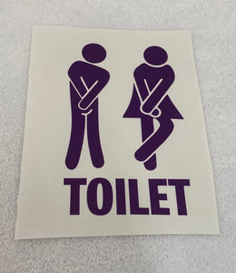 Toilet sign decal