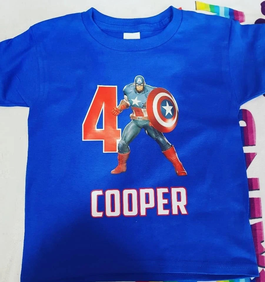 Captain America  birthday tshirt