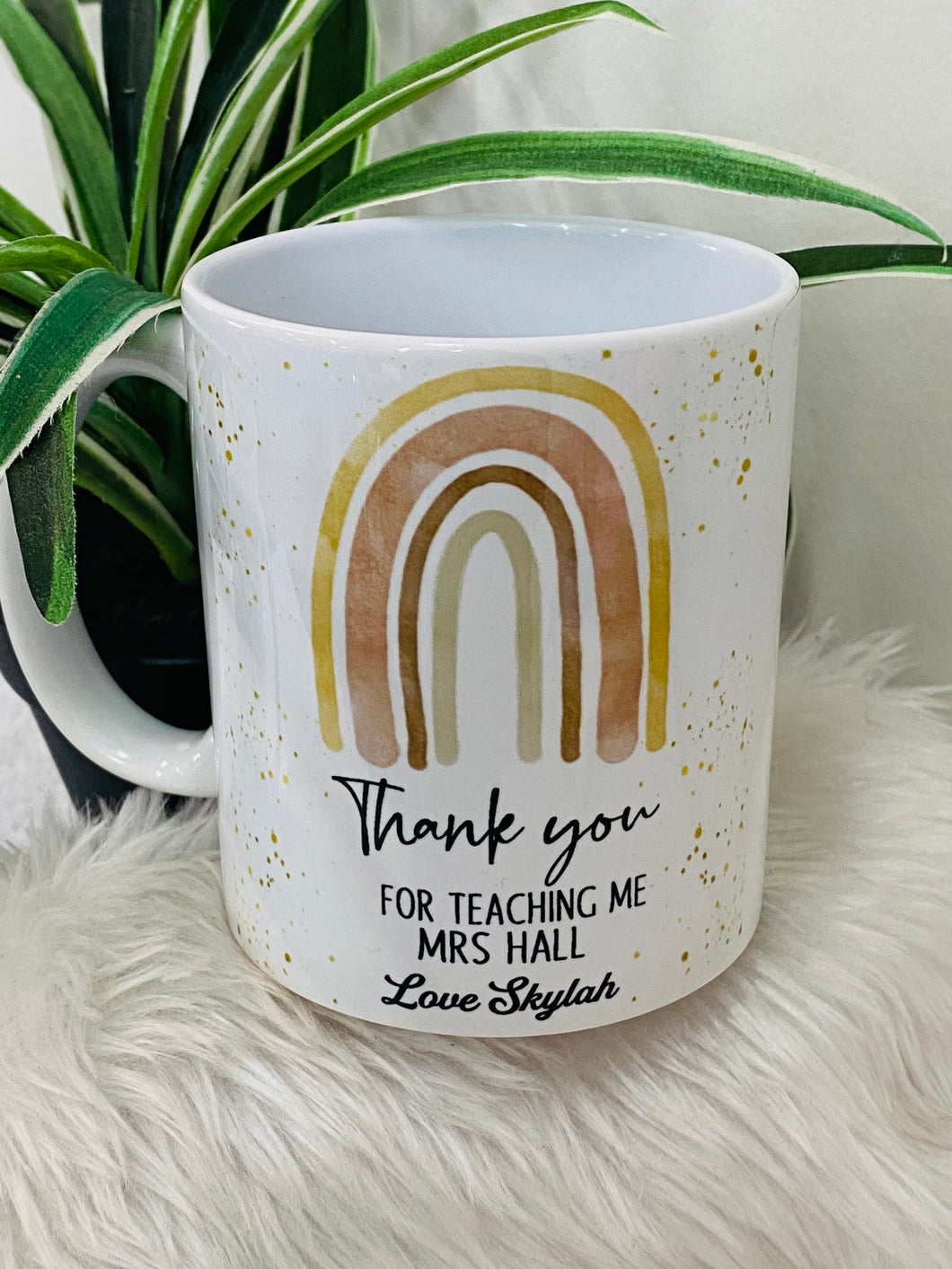 Teacher rainbow coffee mug