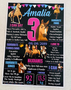 Spirit horse Birthday milestone frame
