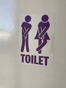 Toilet sign decal
