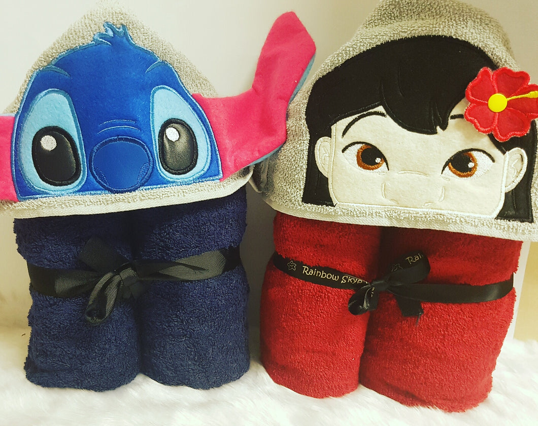 Lilo and stitch hooded towels
