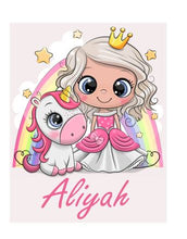 Princess Unicorn Custom Blanket