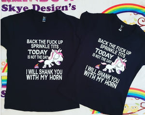 Back the F!$!# Up Unicorn Ladies tshirt set