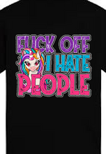 Fuck off I Hate people unicorn tshirt